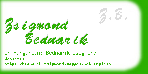 zsigmond bednarik business card